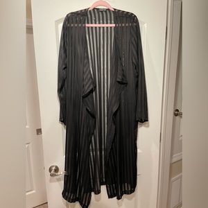 Fashion Nova Black Sheer Duster